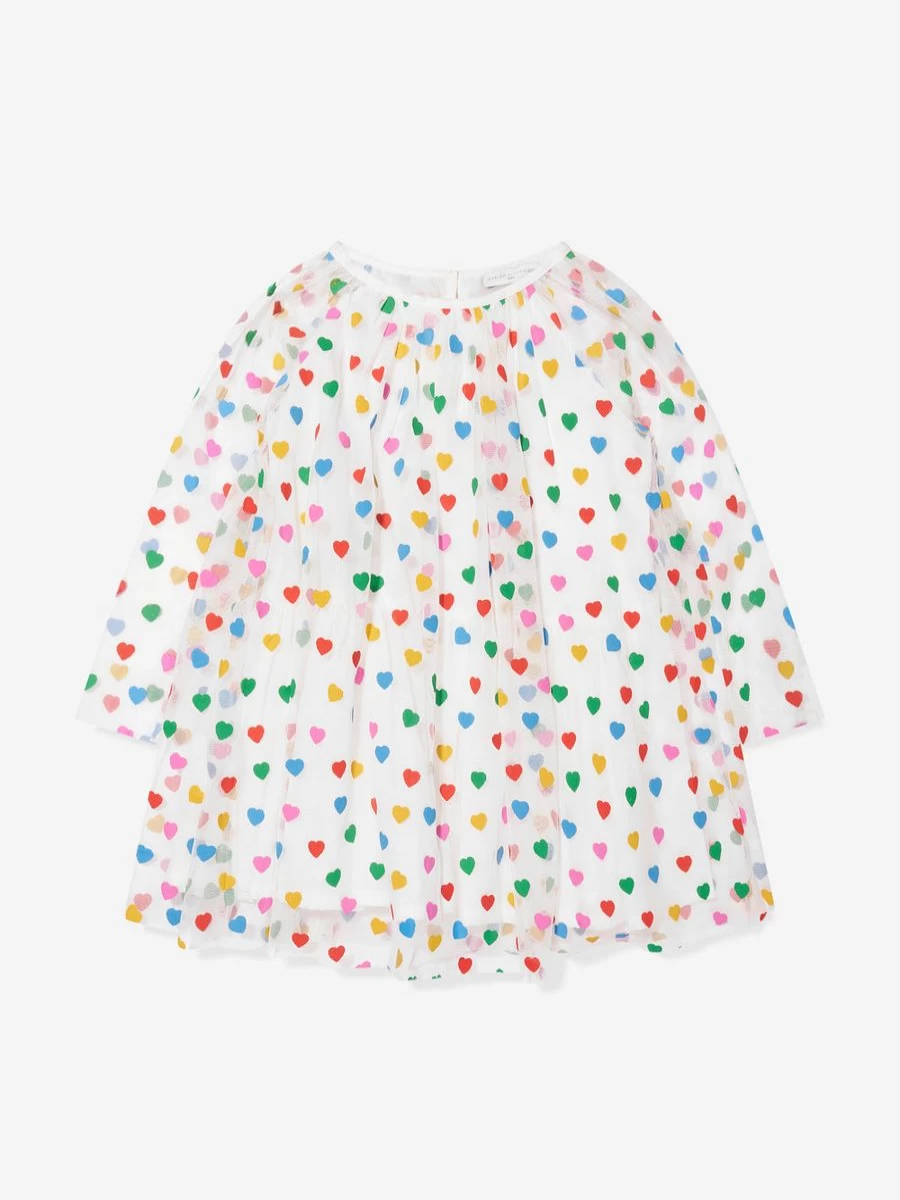 Stella McCartney Kids Ivory Heart Print Dress for Teen Girls