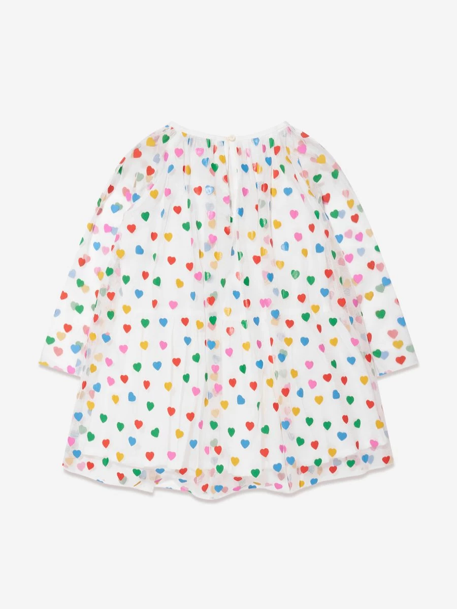 Stella McCartney Kids Ivory Heart Print Dress for Teen Girls