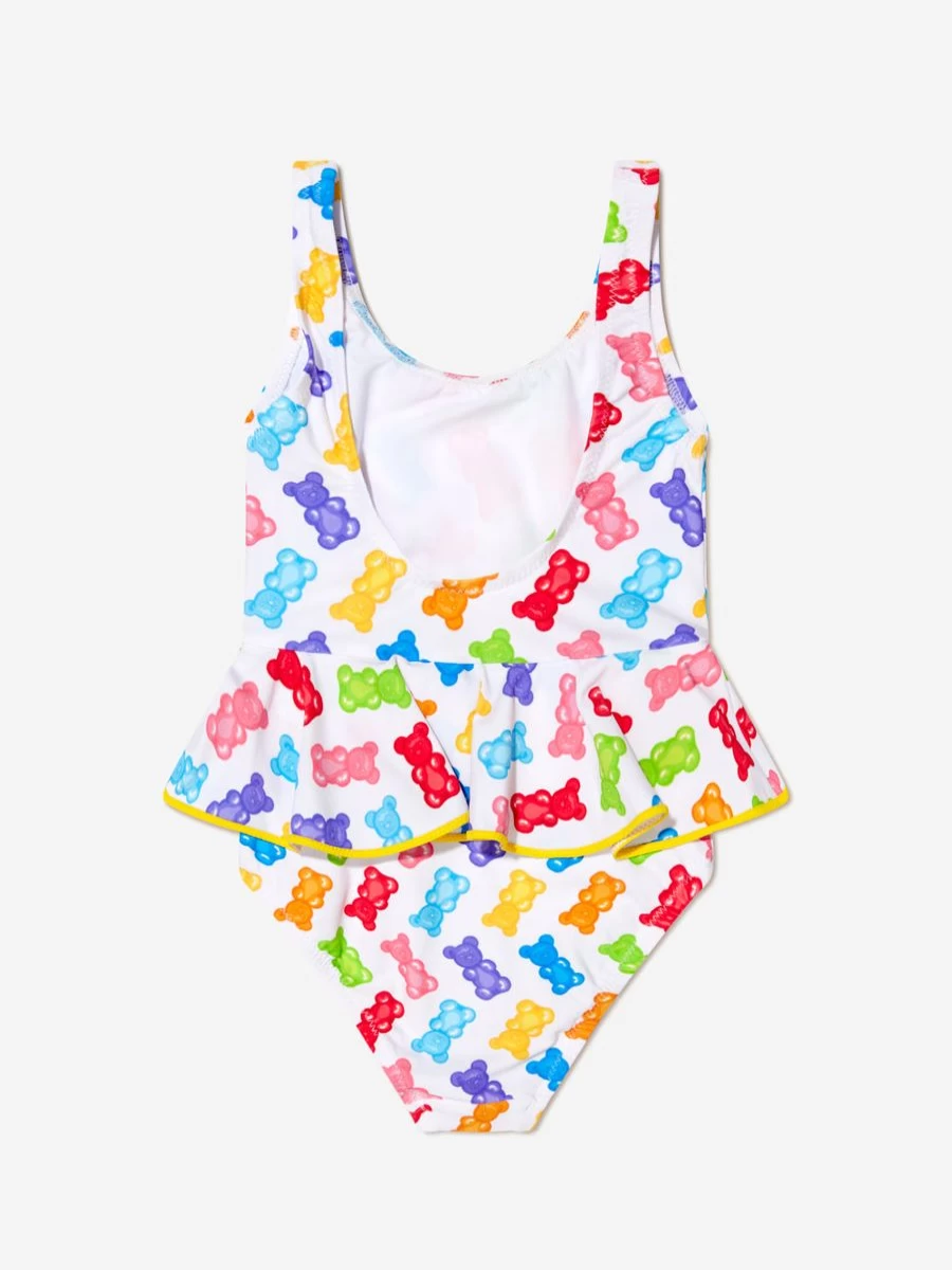 Nessi Byrd Baby Girls' Asami Jelly Bear Swimsuit - Colorful Printed Bathing Suit for Toddlers