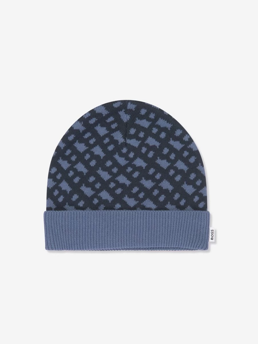 BOSS Baby Boys Navy Hat & Slipper Socks Gift Set - Soft & Cozy Winter Essentials