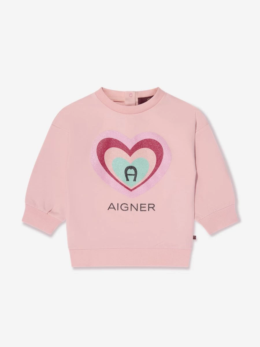 Aigner Baby Girls Pink Logo Sweatshirt - Cute & Comfortable Pullover