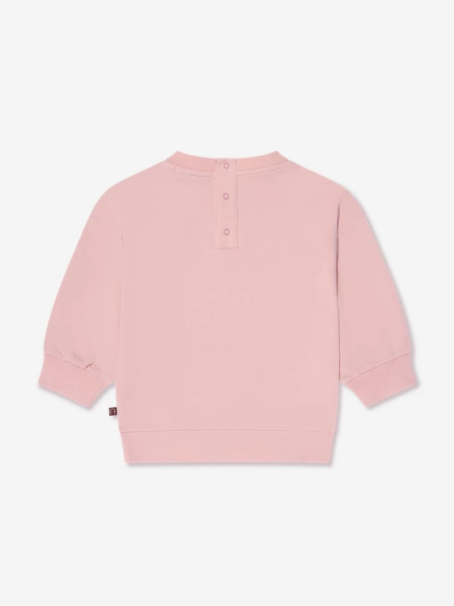 Aigner Baby Girls Pink Logo Sweatshirt - Cute & Comfortable Pullover