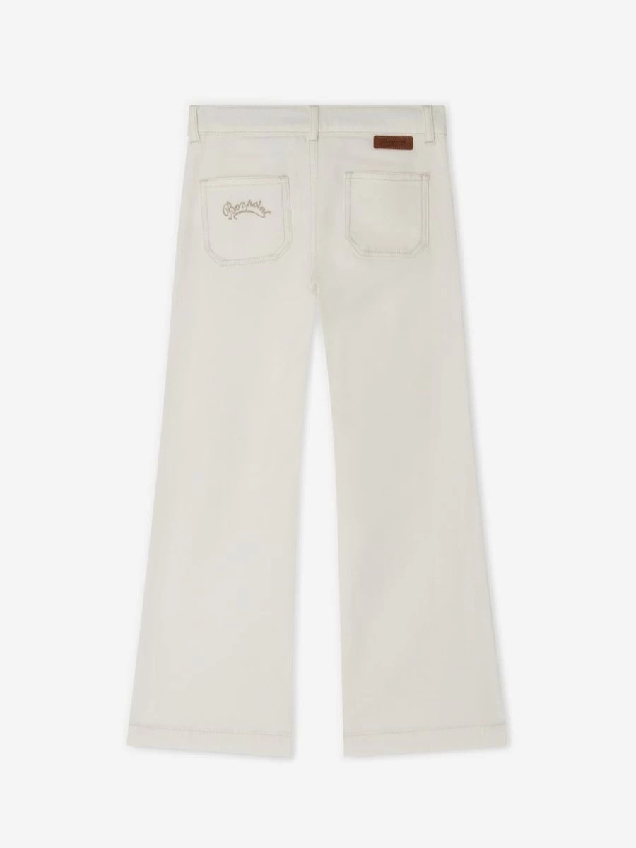 Bonpoint Girls' Bestie Wide Leg White Jeans for Kids
