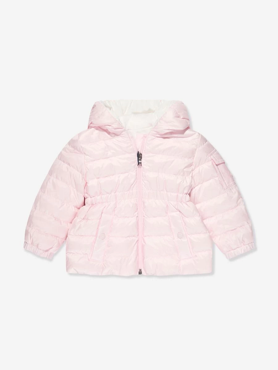 Moncler Enfant Baby Girls Pink Down Padded Jacket - Warm Winter Coat for Toddlers