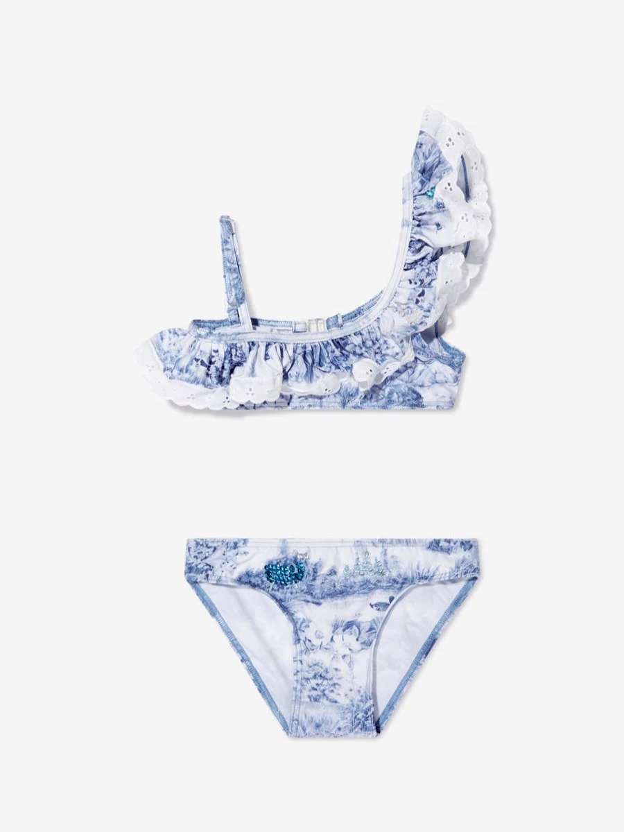 "Selini Action Blue Toile De Jouy Bikini for Girls – Stylish Swimwear"