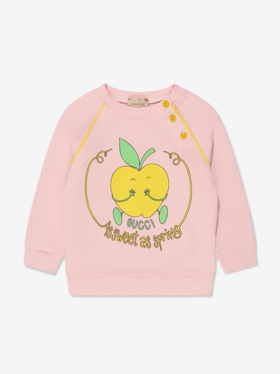 Gucci Kids Baby Girls Pink Apple Print Sweatshirt