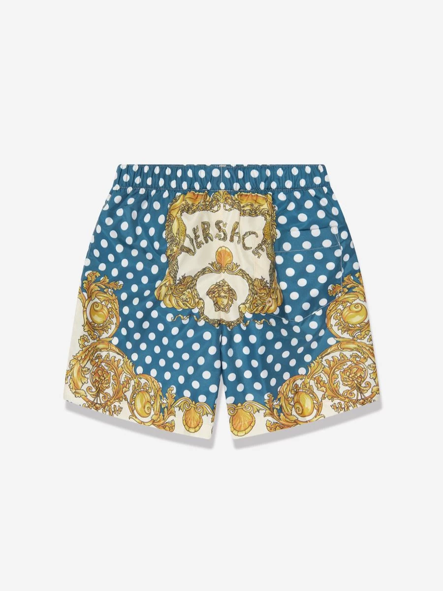 Versace Boys' Blue Swim Shorts for Kids - Quick-Dry Comfort Beachwear