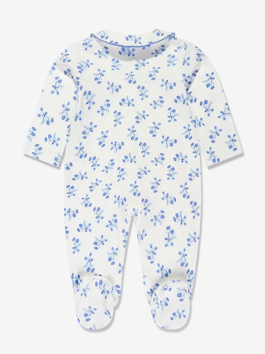Rachel Riley White Teddy Bear Babygrow for Newborn Boys - Soft & Comfortable Infant Romper
