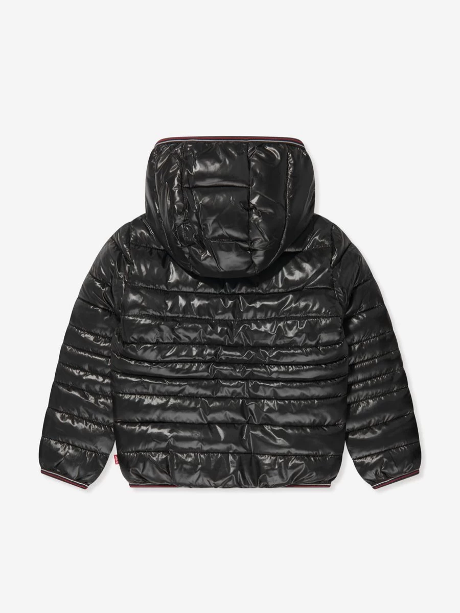 Levi's Boys Sherpa-Lined Black Puffer Jacket – Warm Winter Coat for Kids