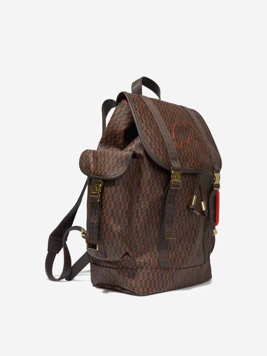 Sprayground Girls' Money Check Monte Carlo Backpack in Brown for Kids