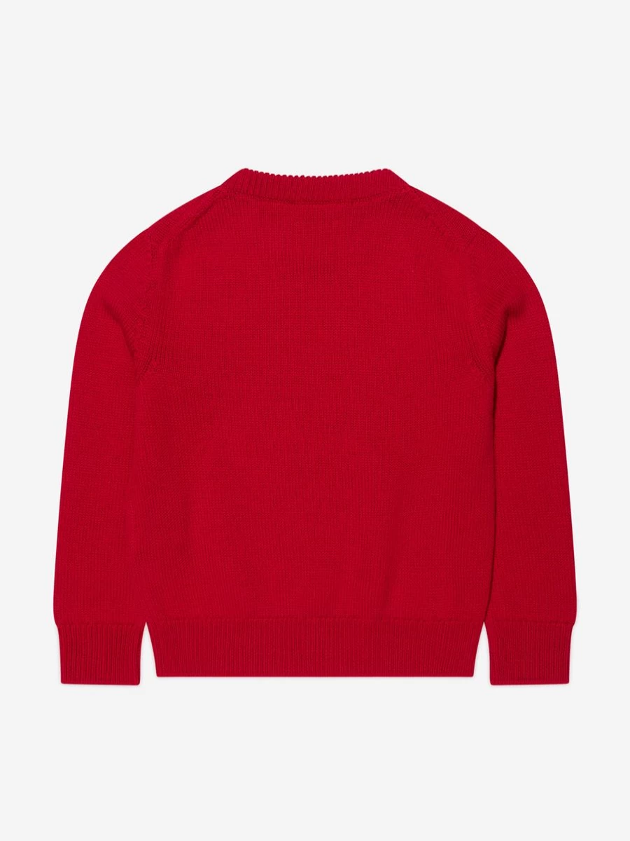 Versace Girls Red Medusa Knitted Sweater