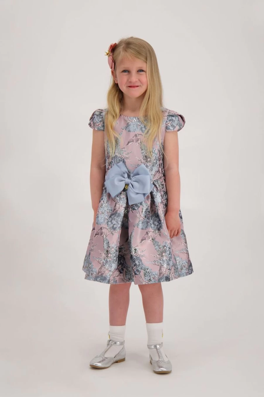 "Angels Face Teen Girls Desiree Pink Floral Jacquard Dress"