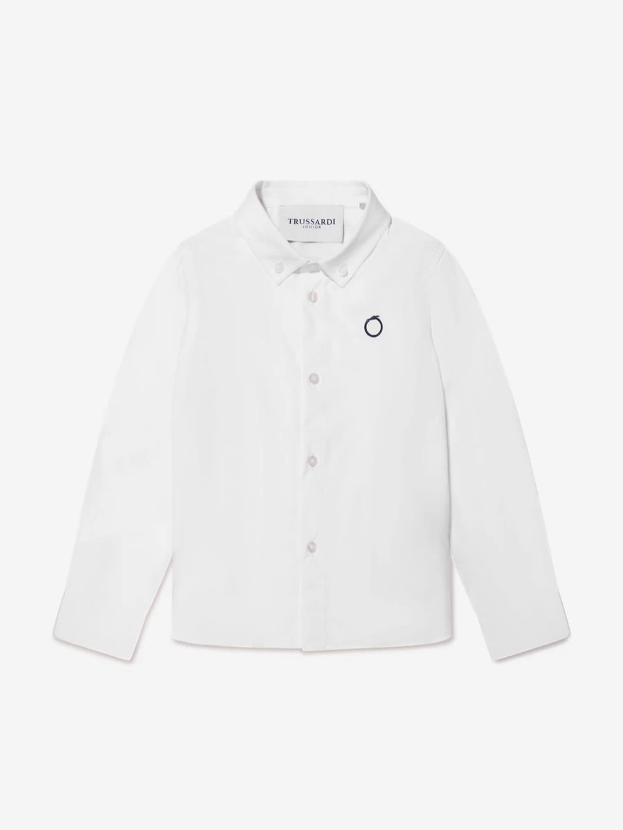 Trussardi Teen Boys Barlog Ivory Shirt for Stylish Casual Wear