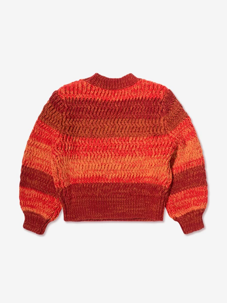 Chloé Girls Crimson Gradient Knitted Jumper Sweater