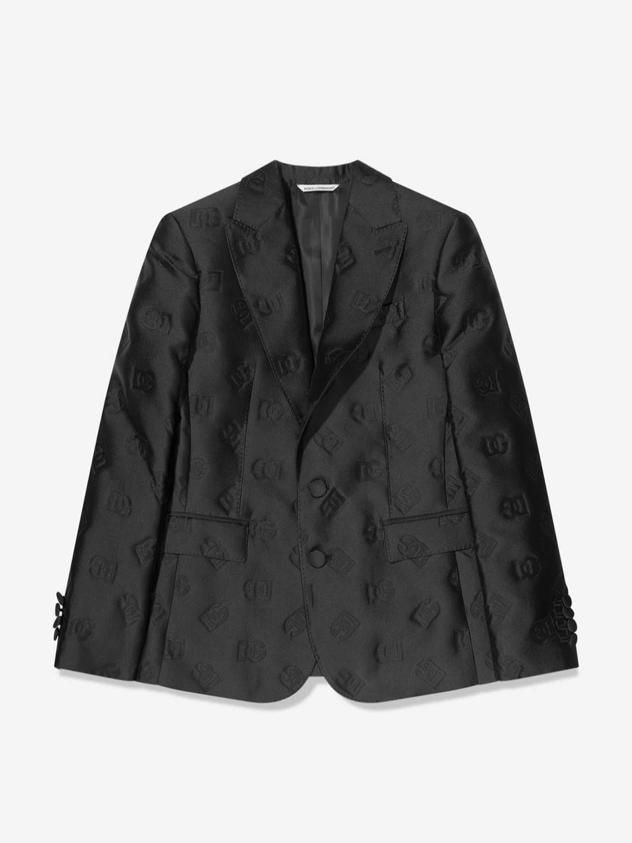 Dolce & Gabbana Kids Boys Black Tuxedo Blazer for Formal Wear
