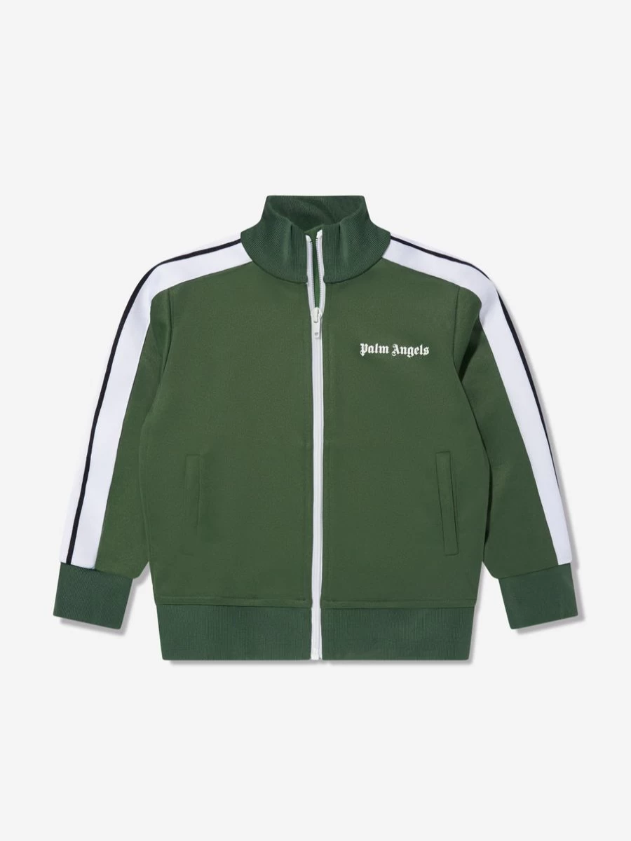 Palm Angels Boys Green Track Jacket - Athletic Running Sports Coat