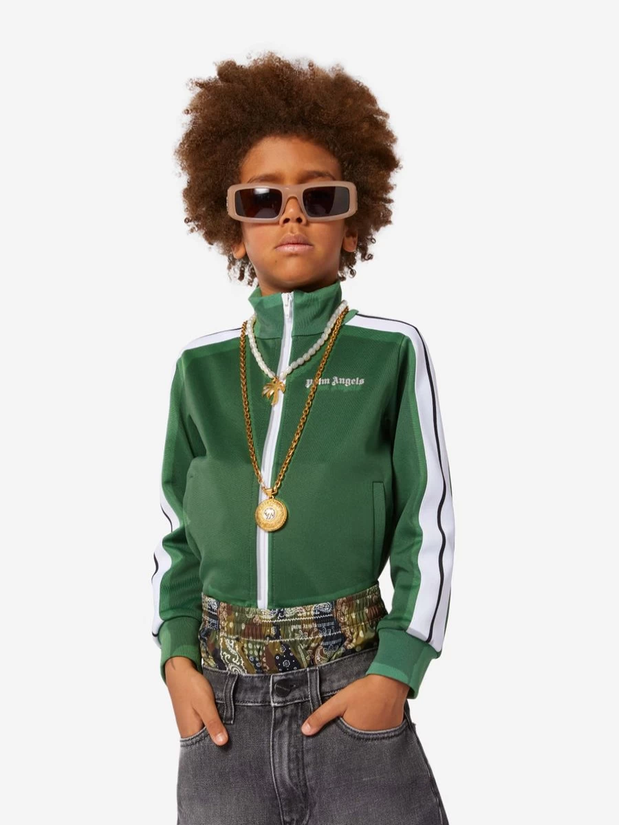 Palm Angels Boys Green Track Jacket - Athletic Running Sports Coat