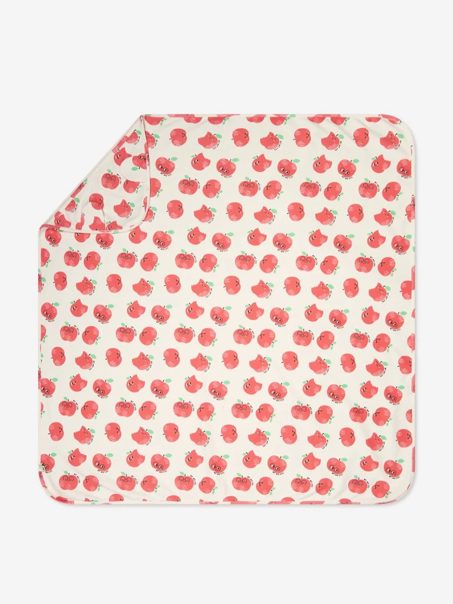The Bonnie Mob Red Baby Apples Hooded Blanket - Cozy Infant Wearable Blanket for Boys & Girls