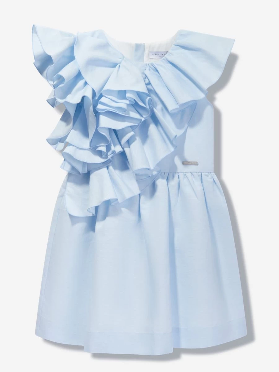 "Jessie And James Blue Waterfall Dress for Teen Girls – Elegant Flowy Style"