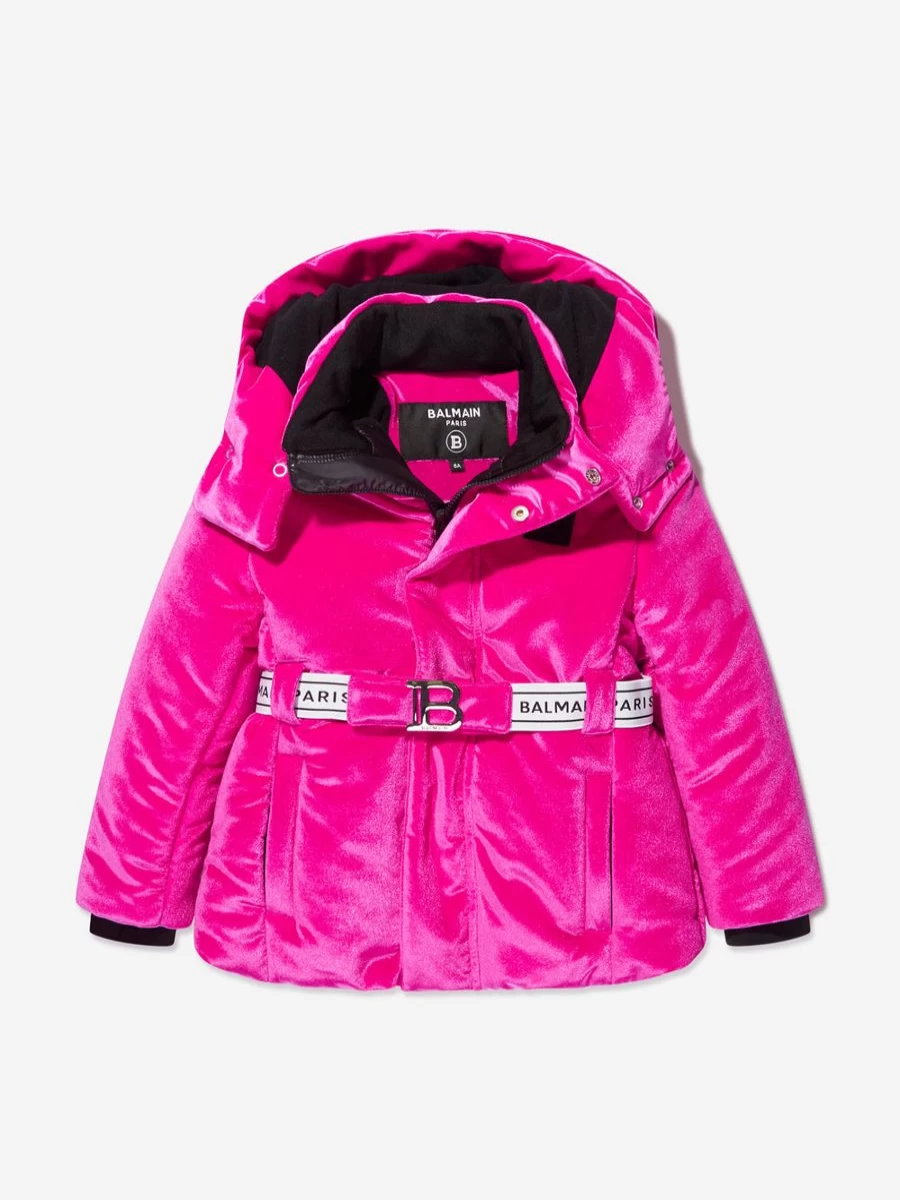 Balmain Teen Girls Pink Ski Jacket | Branded Winter Coat for Teens