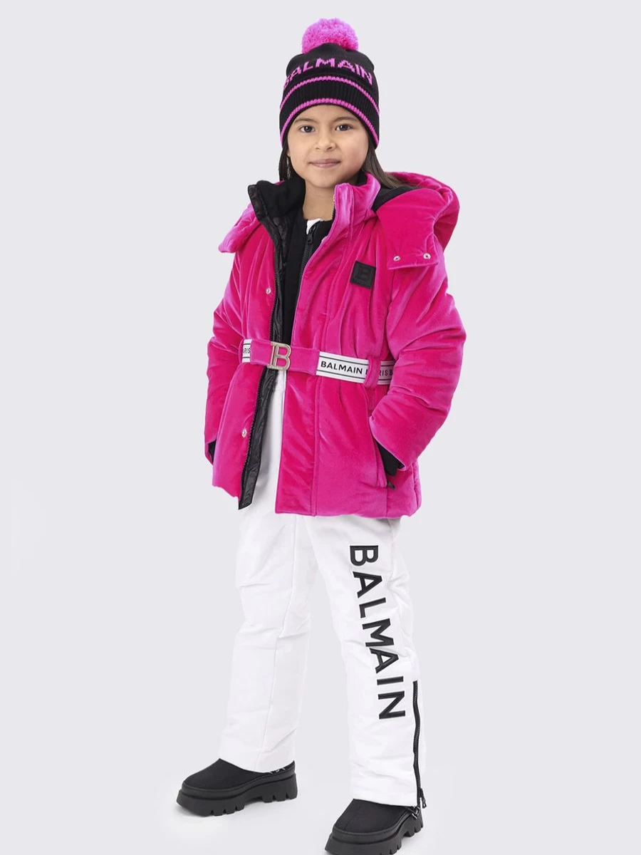Balmain Teen Girls Pink Ski Jacket | Branded Winter Coat for Teens