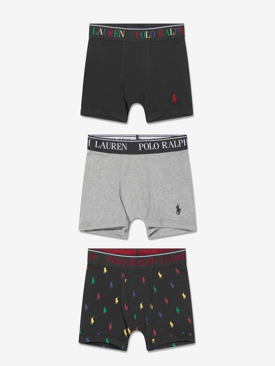 Ralph Lauren Kids Boys' Cotton Boxer Shorts 3-Pack - Comfort Underwear Set