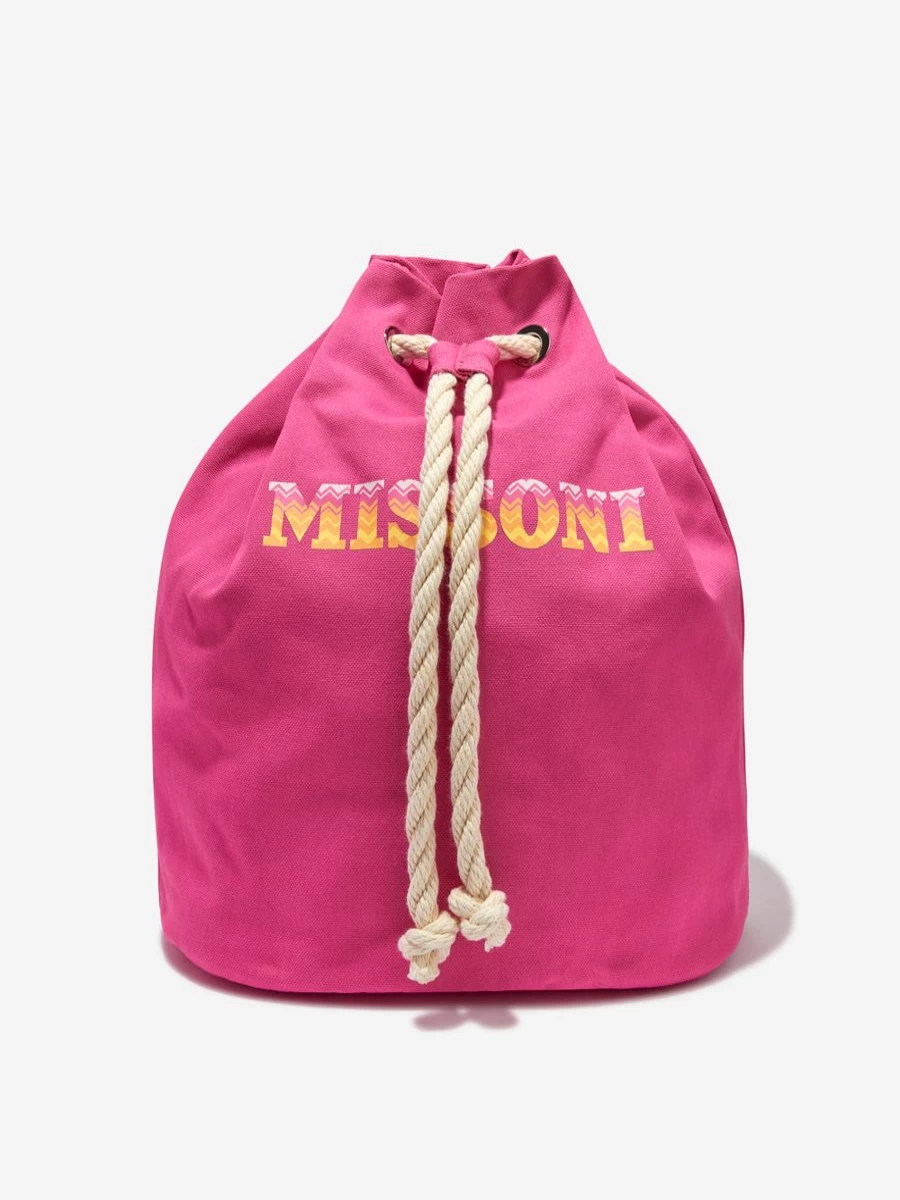 Missoni Pink Kids Backpack for Girls with Logo - Stylish School Bag for Girls