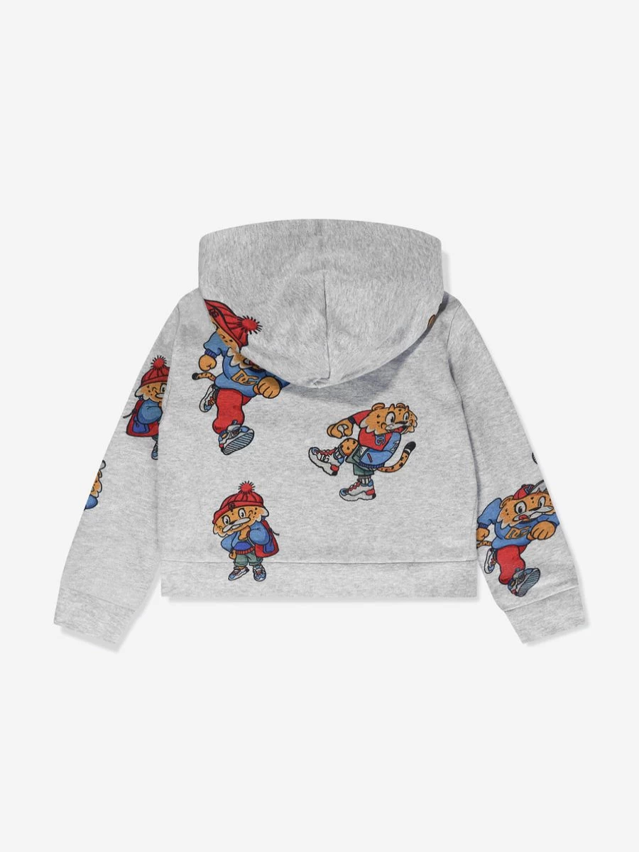 Dolce & Gabbana Kids Boys Grey Mascot Embroidered Hooded Sweatshirt