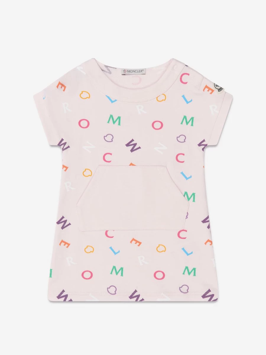 Moncler Enfant Baby Girls Pink Logo Dress