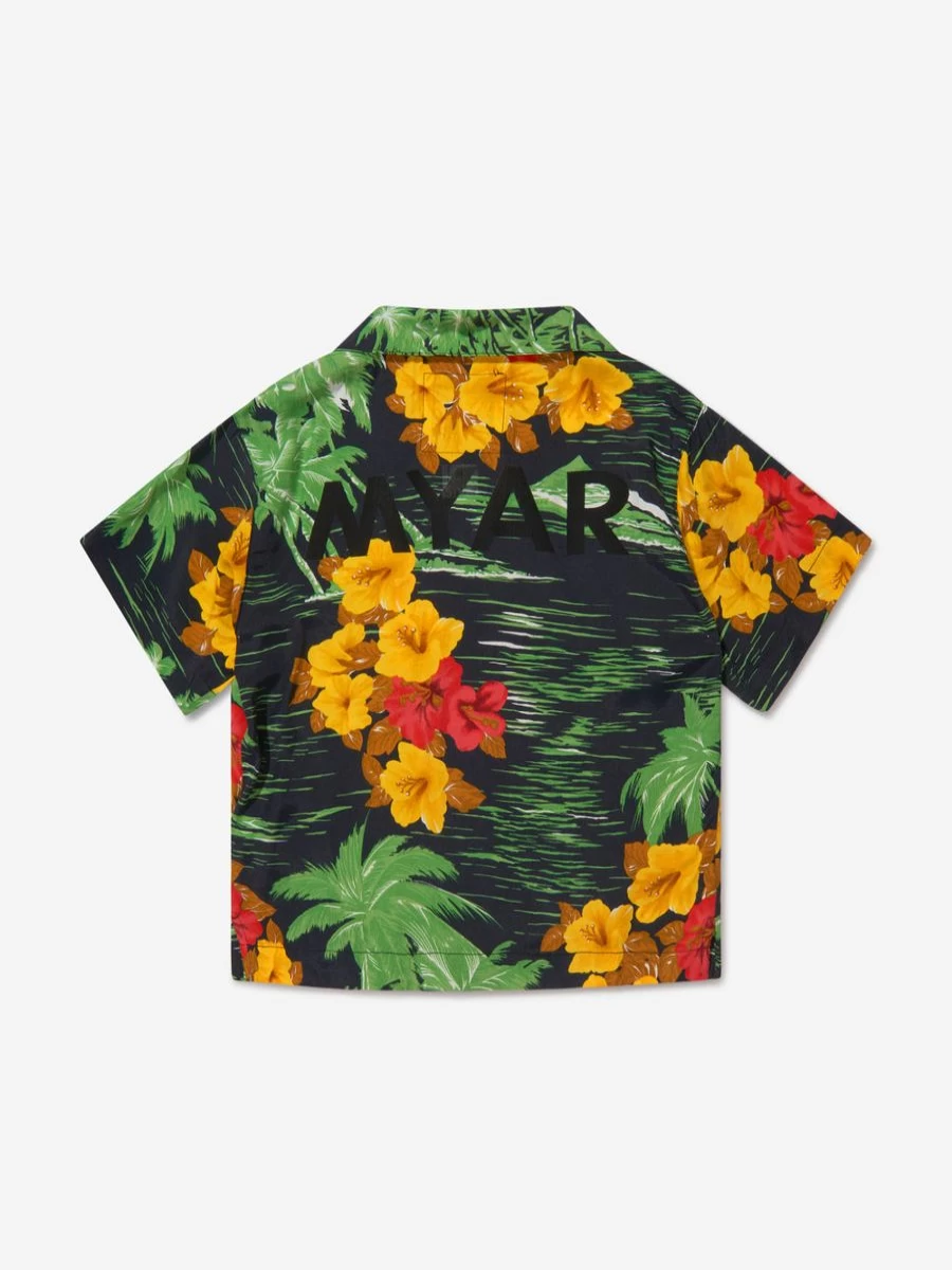 "Myar Boys' Hawaiian Short Sleeve Shirt - Breathable Cotton Summer Beach Shirt for Kids"
