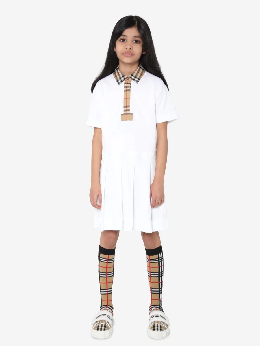Burberry Kids Teen Girls Sigrid White Polo Dress - Classic Style & Comfort