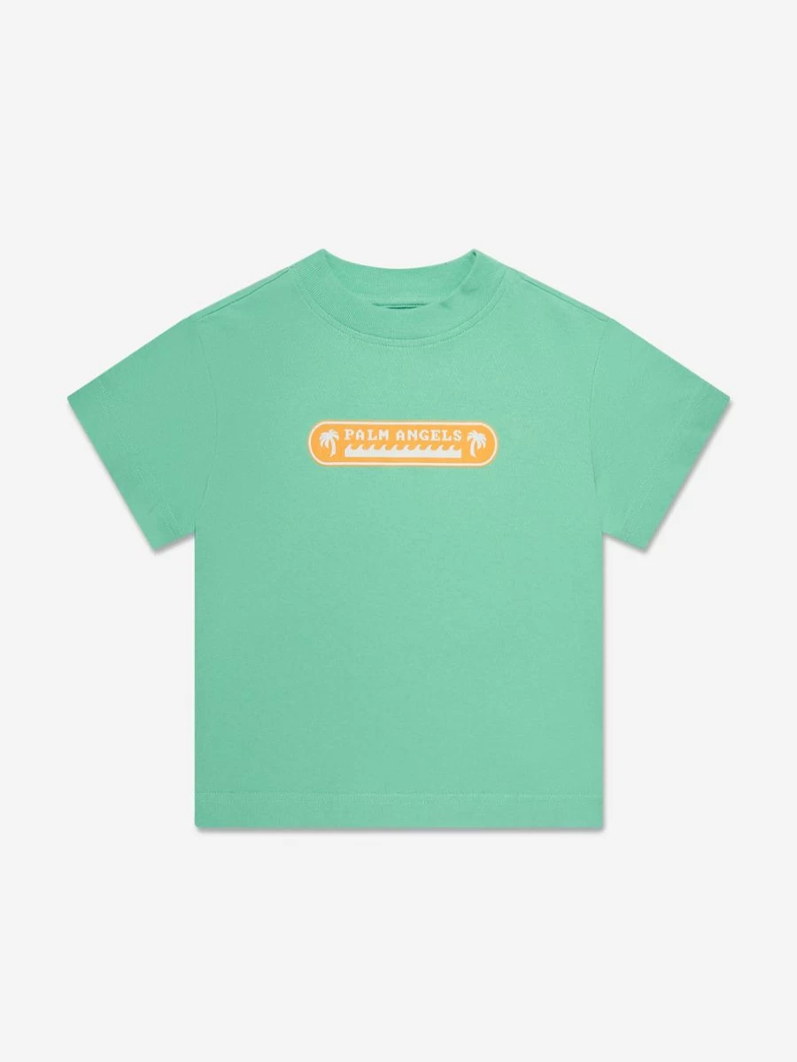 Palm Angels Boys Green Palm Waves Graphic T-Shirt