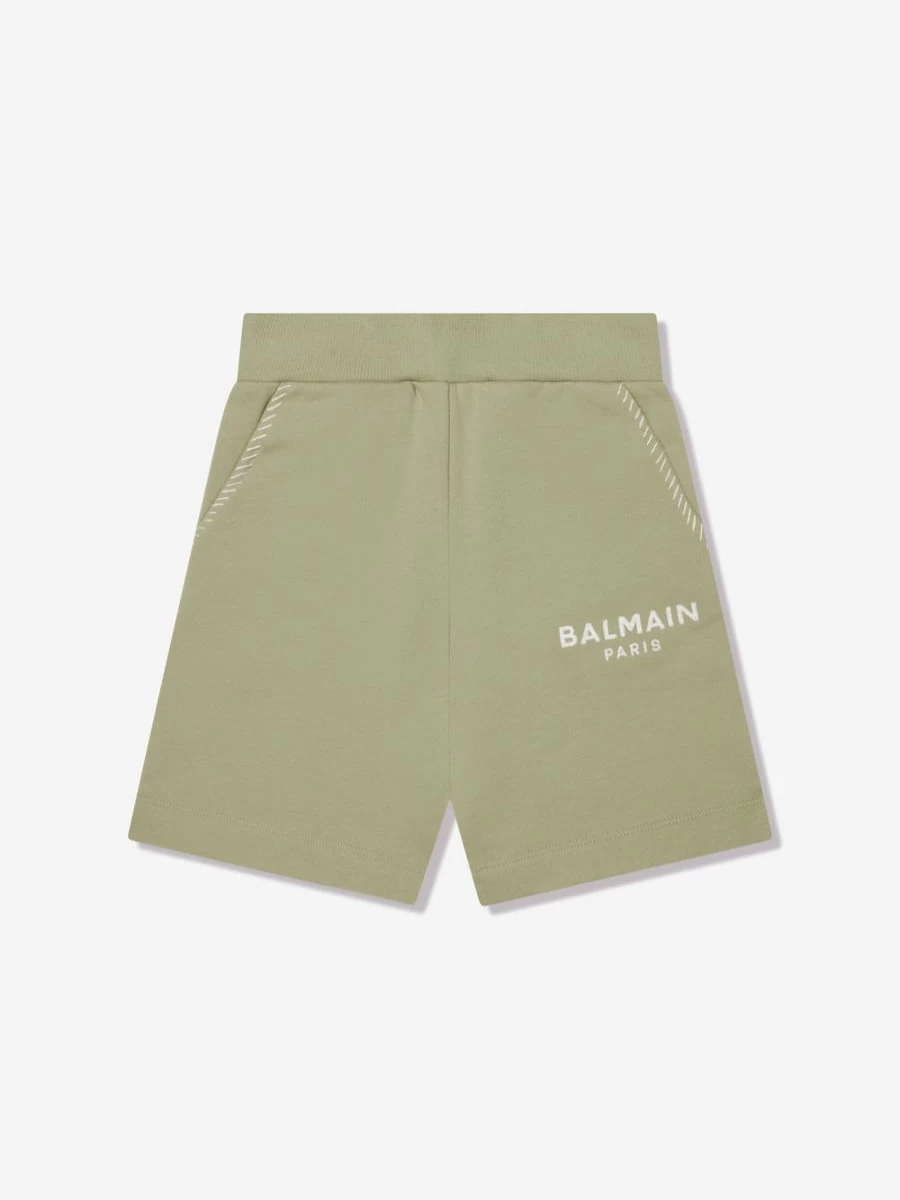 Balmain Teen Boys Green Jersey Shorts - Athletic Comfort Fit Youth Casual Wear