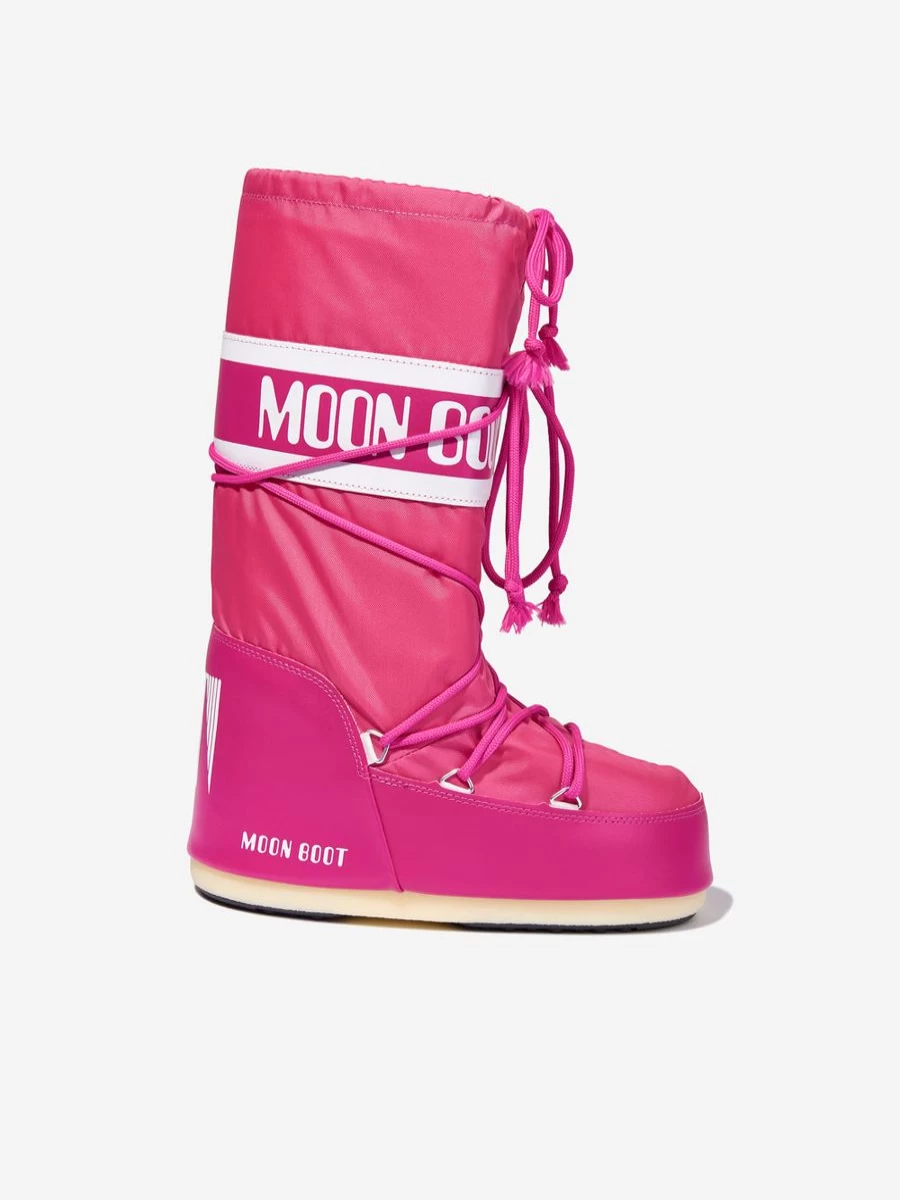 Moon Boot Girls Icon Pink Nylon Snow Boots for Winter
