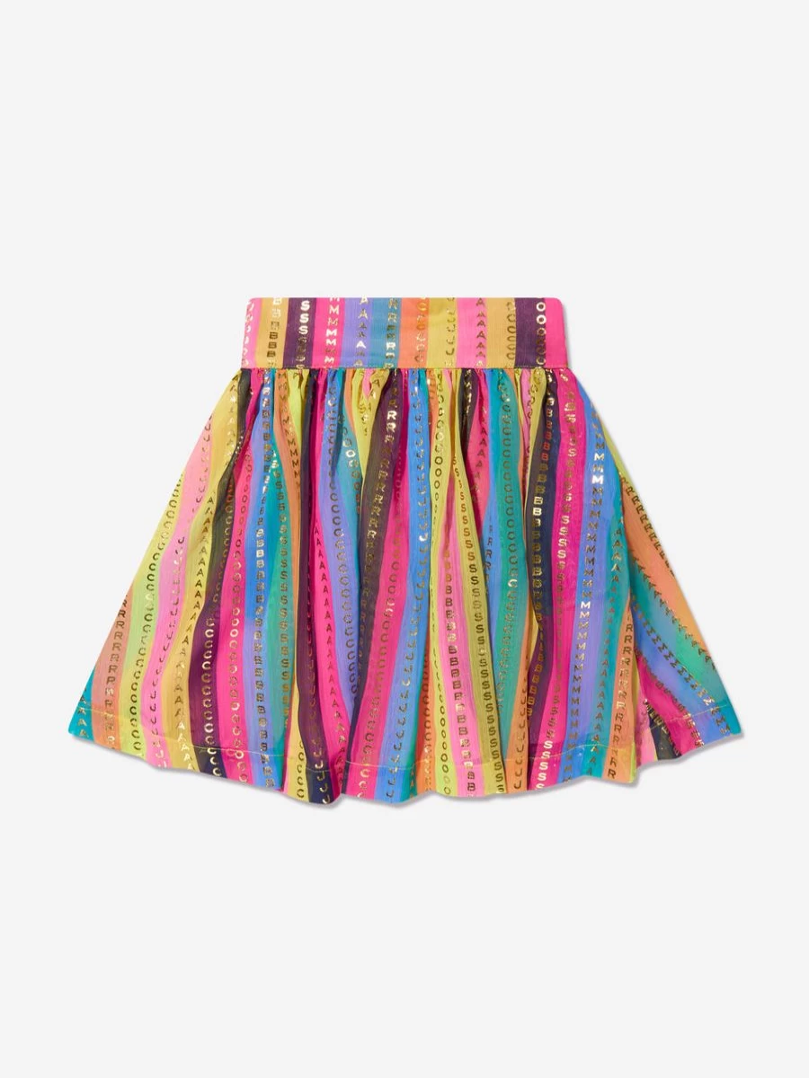 MARC JACOBS Girls Multicolored Striped Logo Skirt for Kids Fashion