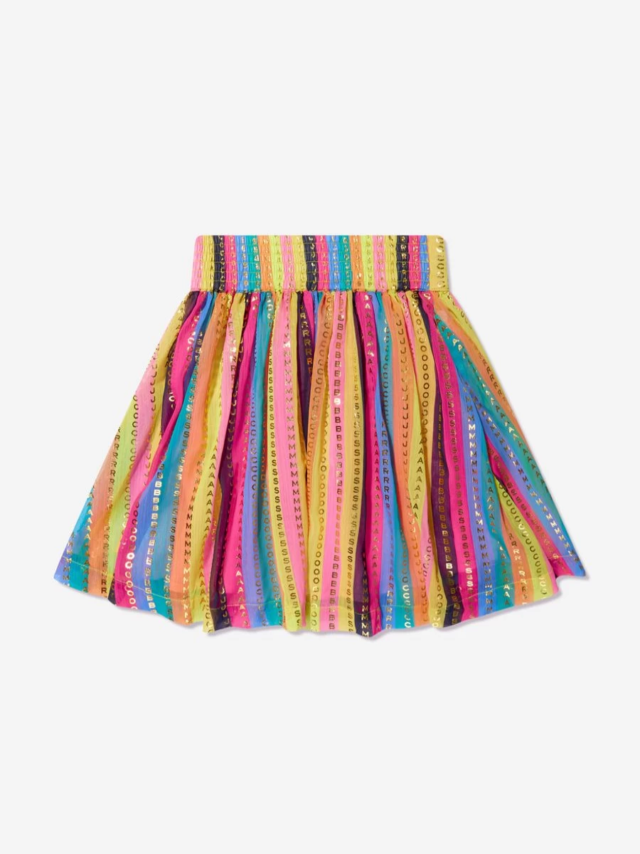 MARC JACOBS Girls Multicolored Striped Logo Skirt for Kids Fashion