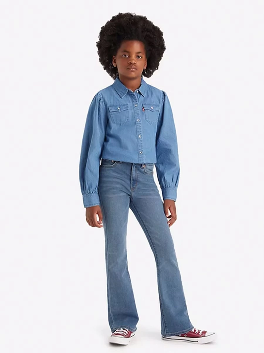 Levi's Kids Girls 726 High Rise Flare Jeans in Blue - Stylish Denim for Girls
