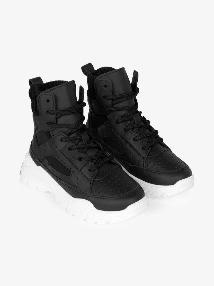 Emporio Armani Teen Boys High Top Sneakers | Stylish Athletic Shoes for Teens
