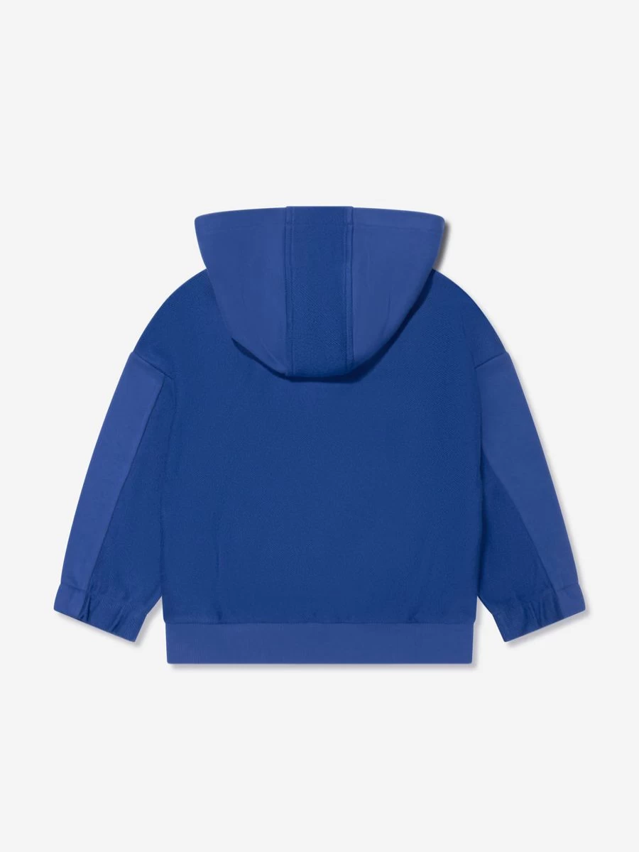 Emporio Armani Boys Blue Logo Hoodie for Kids - Casual Pullover Sweatshirt