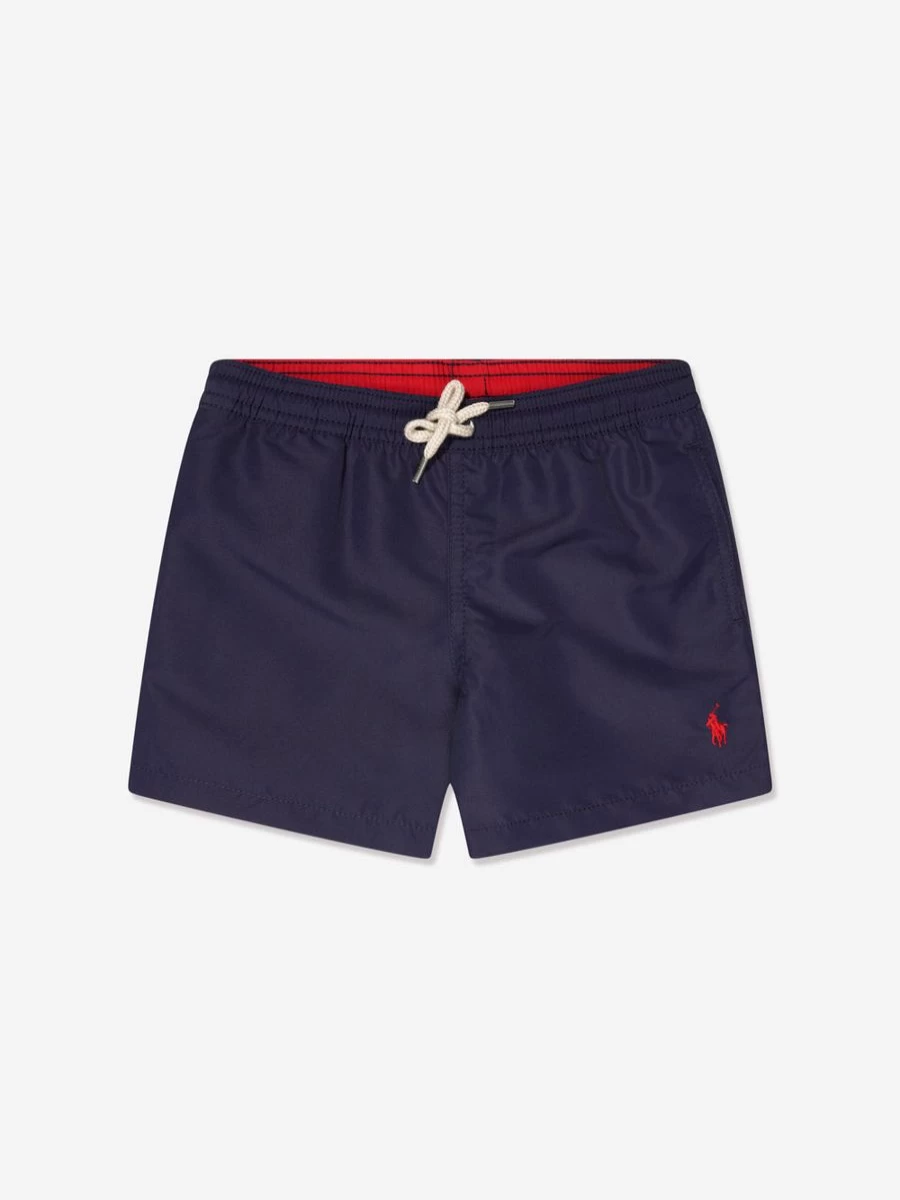 Ralph Lauren Kids Boys Navy Logo Swim Shorts for Active Summer Fun