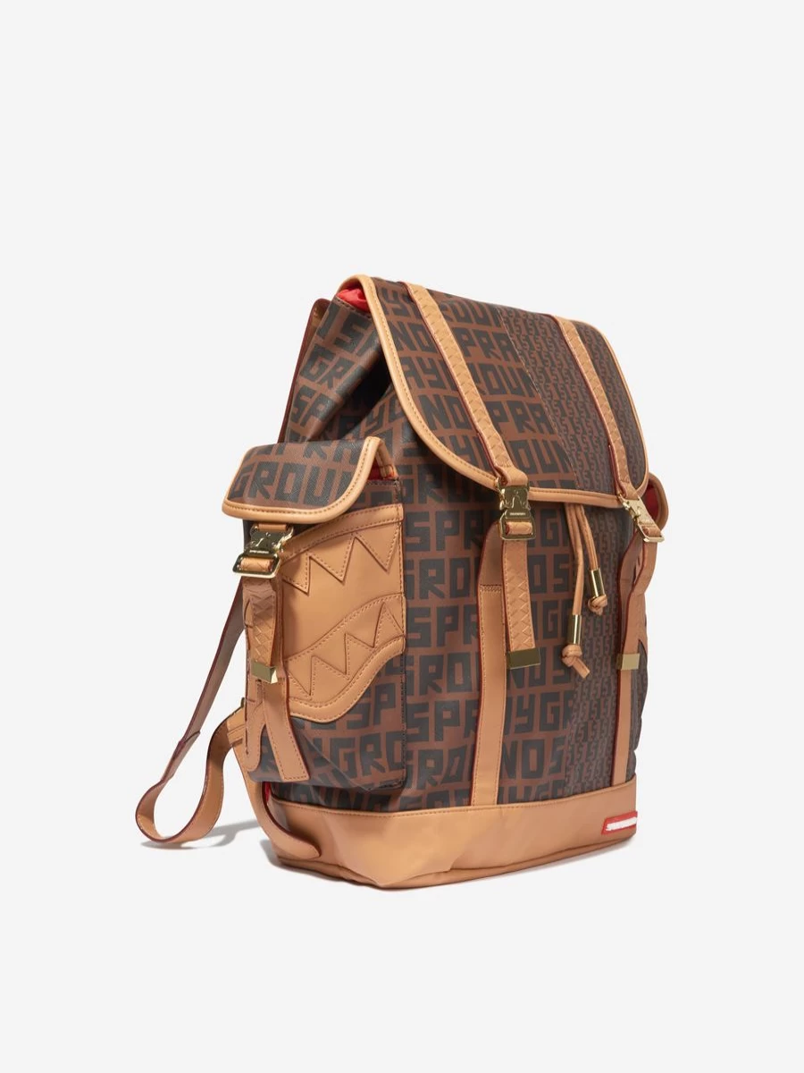 Sprayground Girls Monte Carlo Infiniti Check Brown Backpack for Kids