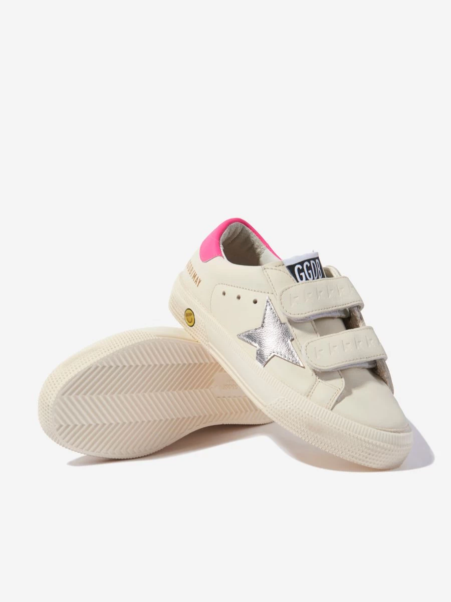 Golden Goose Kids Ivory Leather May School Sneakers for Girls