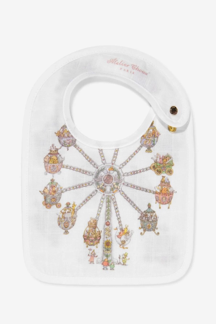 Atelier Choux Baby Bib - Soft Organic Cotton Ferris Wheel Design for Infants