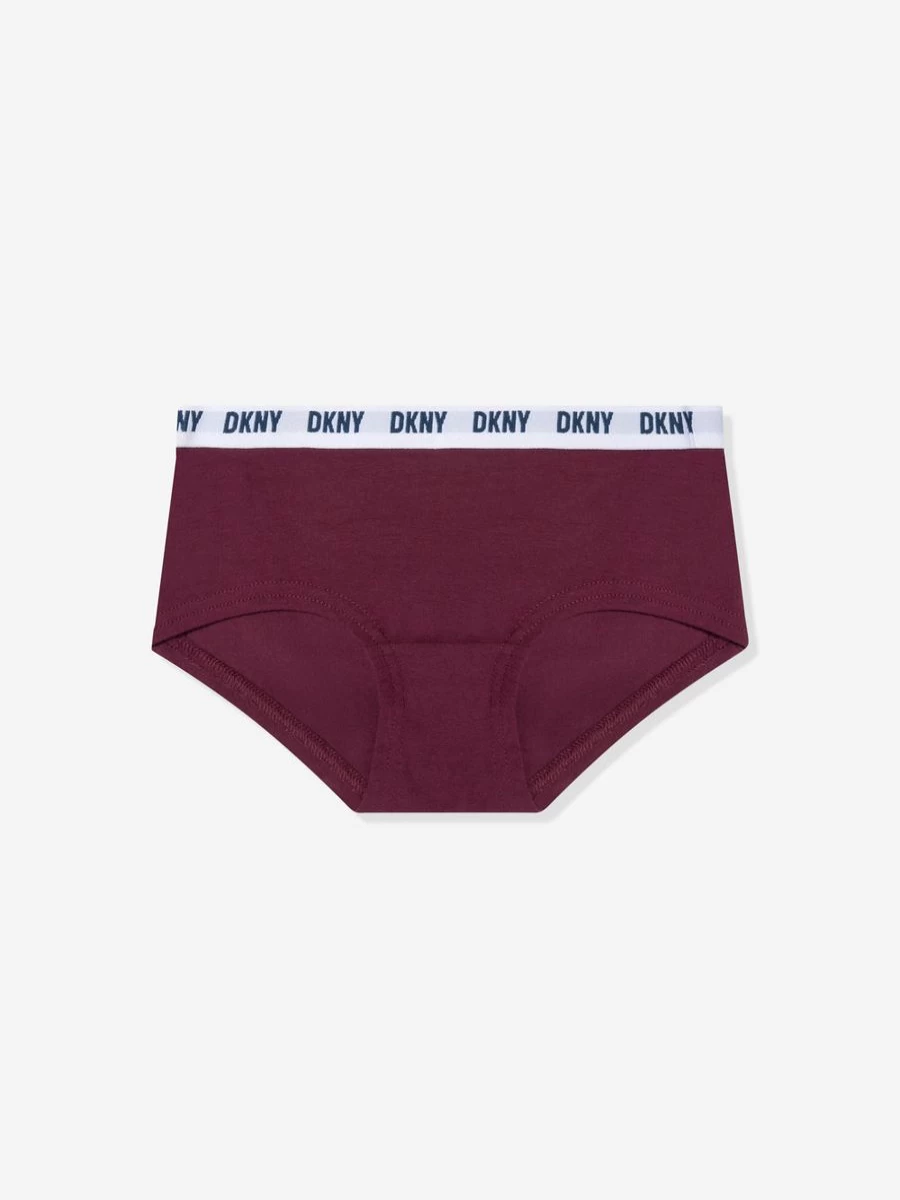 DKNY Girls 3-Pack Red Hipster Underwear Set | Soft Cotton Panties for Teens & Kids