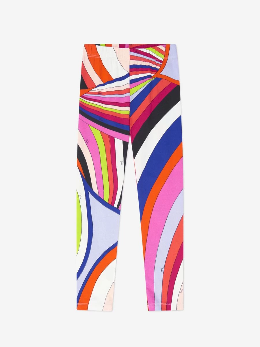 Emilio Pucci Girls Iridescent Print Leggings - Multicolor Fashion Leggings for Kids