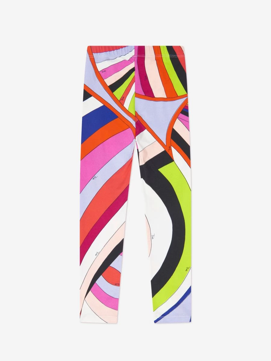 Emilio Pucci Girls Iridescent Print Leggings - Multicolor Fashion Leggings for Kids