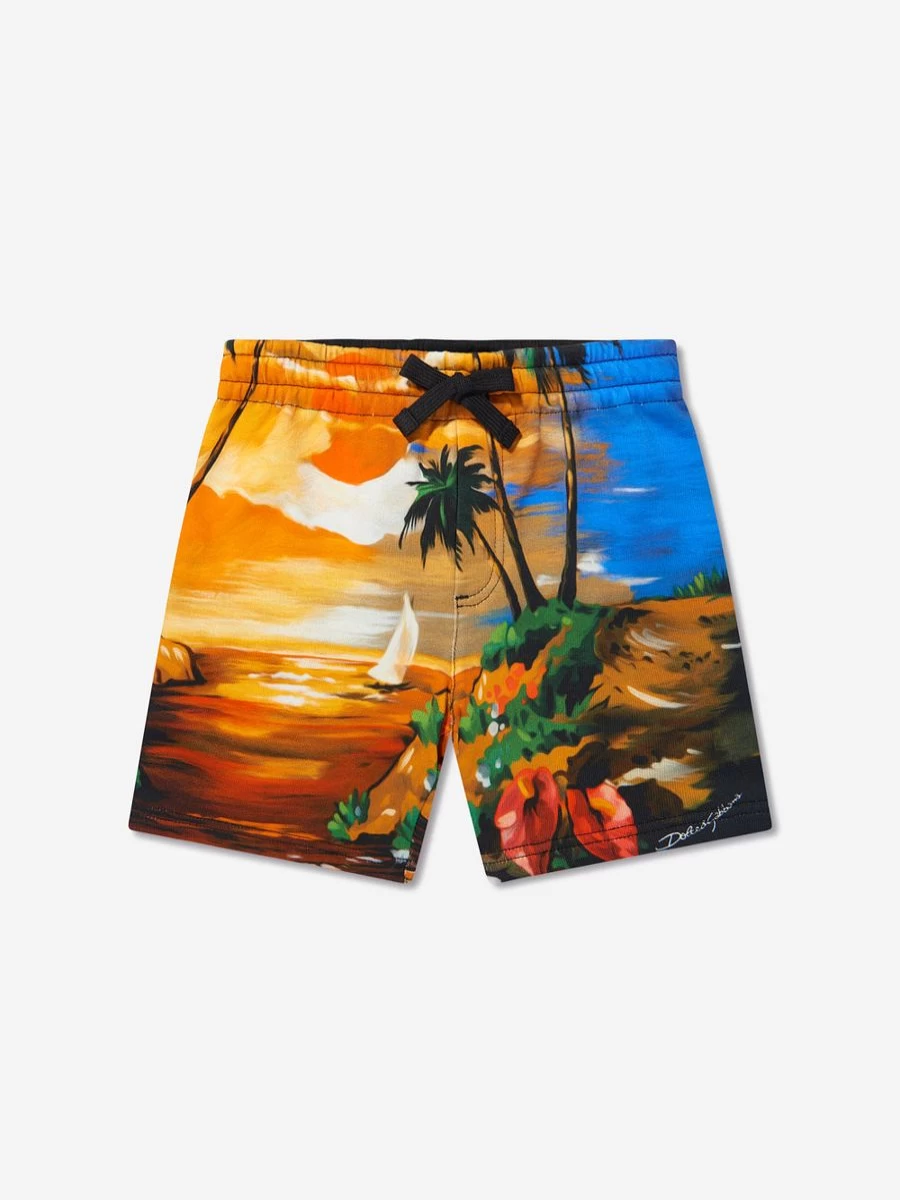 Dolce & Gabbana Kids Boys Hawaiian Print Shorts - Colorful Summer Beach Shorts for Toddlers & Baby Boys