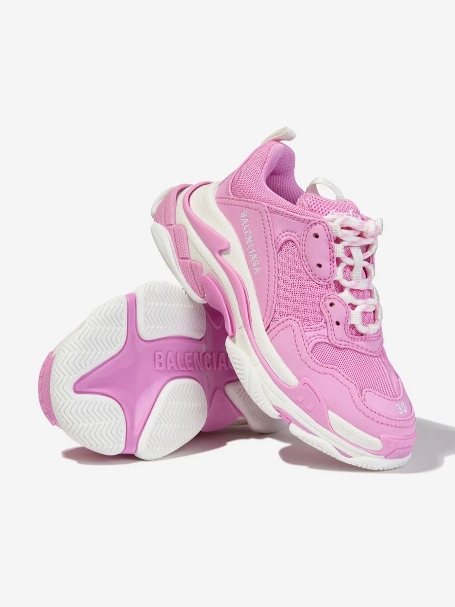 Balenciaga Kids Triple S Sneakers for Girls - Chunky Dad Shoes Fashion Trainers