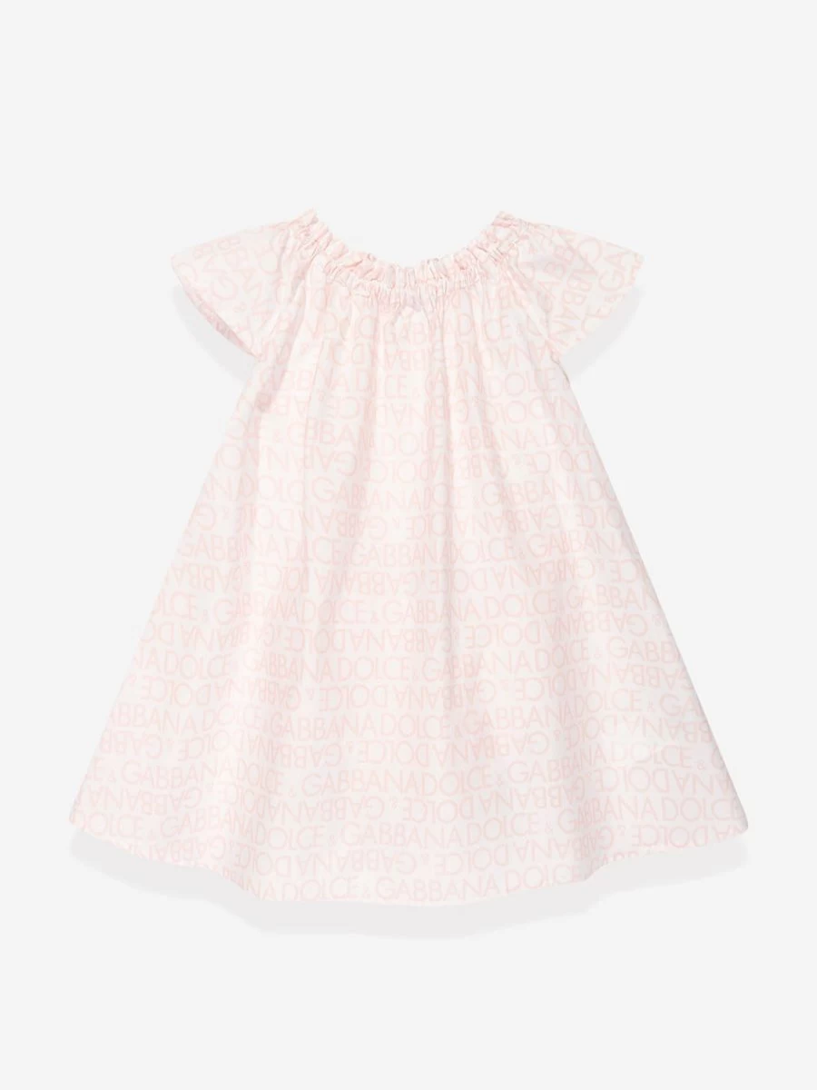 Dolce & Gabbana Kids Baby Girl Pink Logomania Dress