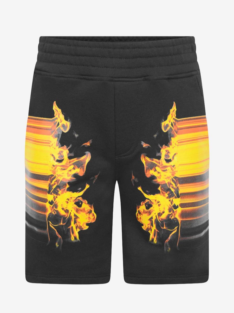 Neil Barrett Boys' Fire Print Bermuda Shorts - Trendy Summer Casual Shorts for Kids